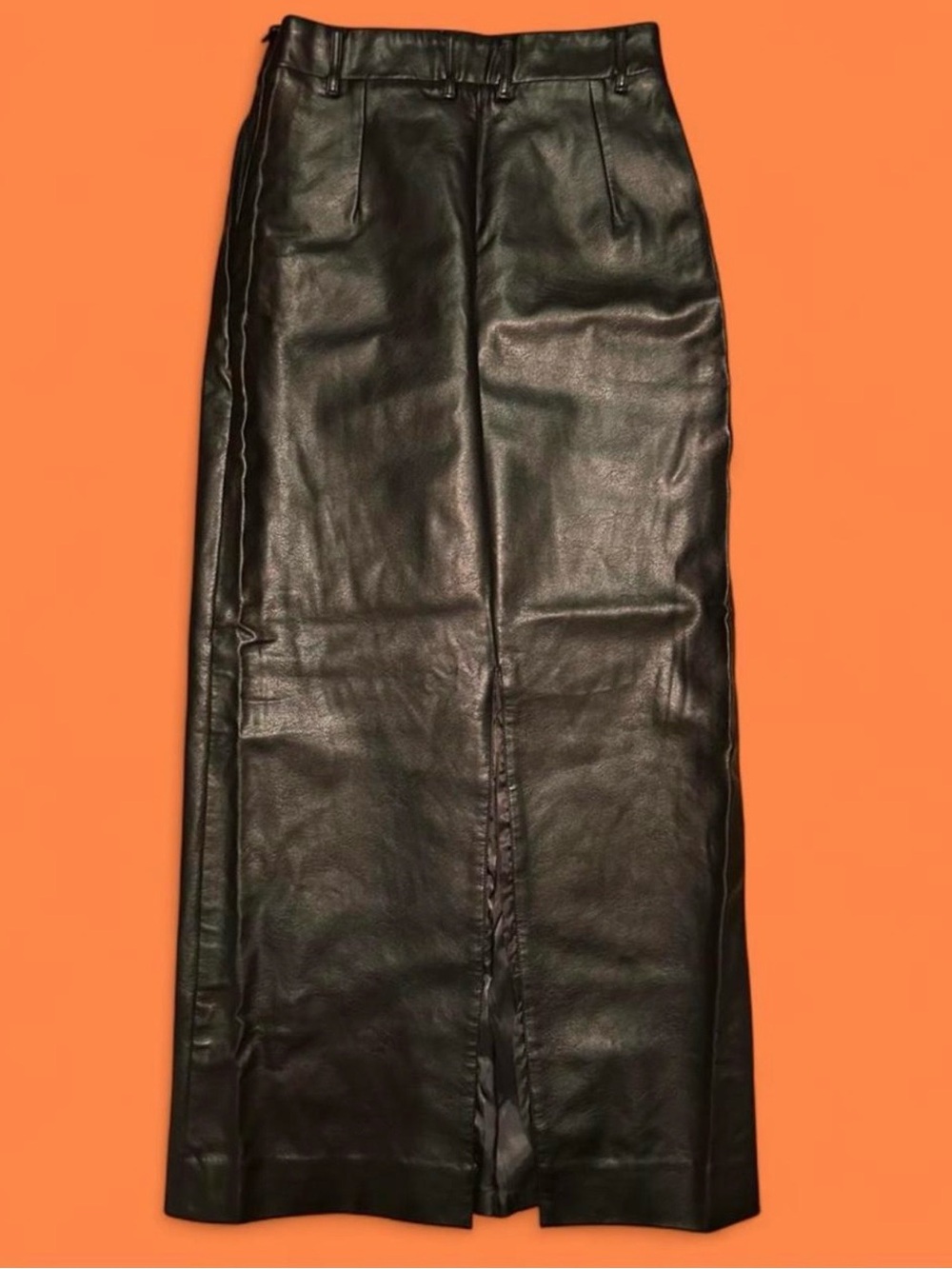 Pixie Market Black Faux Leather Long Pencil Skirt